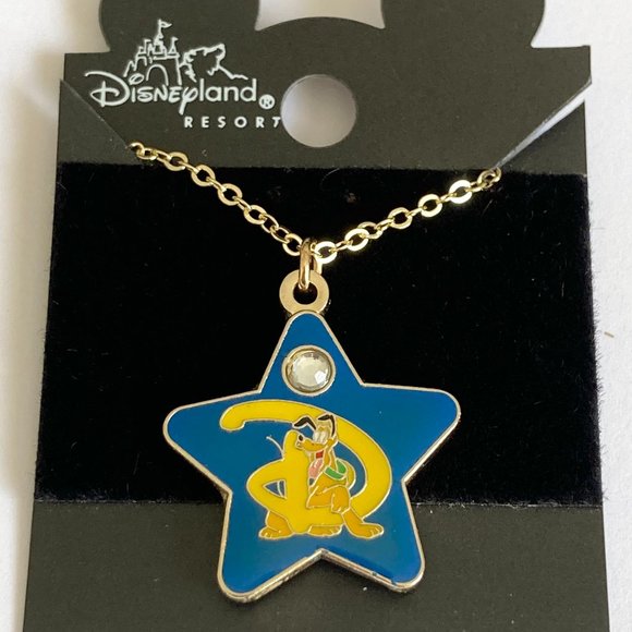 Vintage Disney Pluto Necklace 18" Fab 5 Dog Disneyana Signed Charm Gold Plated - Picture 2 of 11